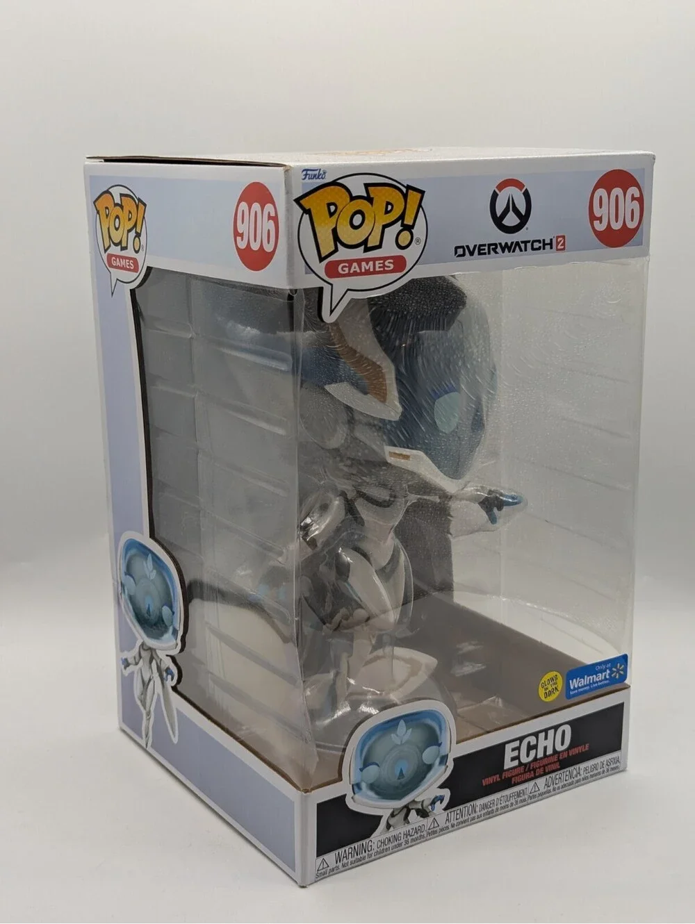 Funko Pop! Games Overwatch 2 #906 Jumbo ECHO Glow In The Dark GITD * Damaged